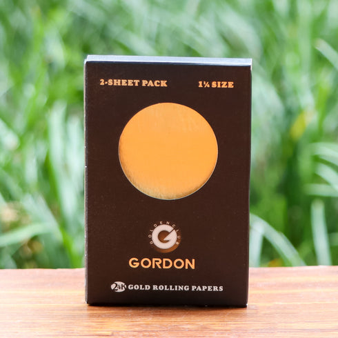 GORDON 24K Gold Rolling Papers, 1 1/4 Size Organic Rolling Paper, 2 PCS / Pack 12 Packs / Box
